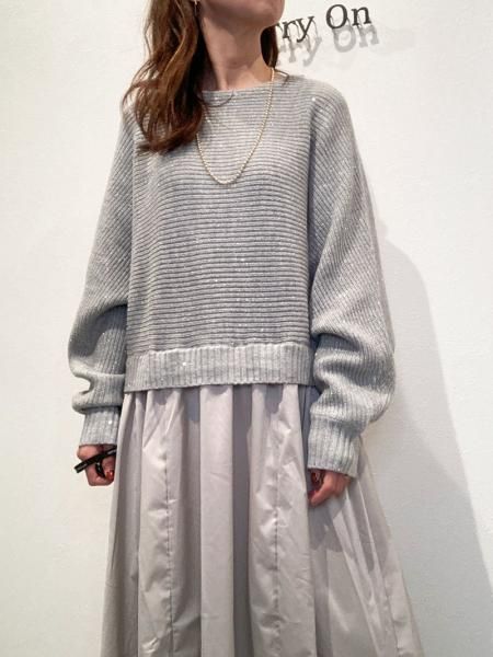 CYNICAL】スパンコールヤーンニットドッキングワンピース - Carry On