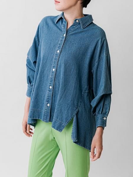 Lallia Mù(ラリアムー) バックプリーツデニムシャツ Lallia Mu】バックプリーツデニムシャツ - Carry On ONLINE STORE