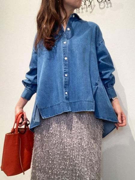 Lallia Mù(ラリアムー) バックプリーツデニムシャツ Lallia Mu】バックプリーツデニムシャツ - Carry On ONLINE STORE