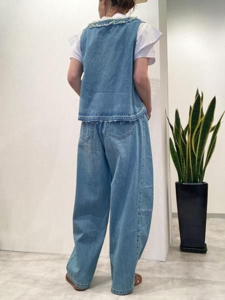 ネットで注文 Carry - QTUME|デニムフリンジベスト On STORE ONLINE トップス