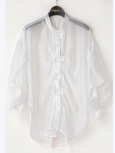 ブラウス シャツ 「Lallia Mu」フロントシャーリングシアーシャツ レディース 2512673-1-1.jpg