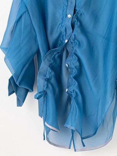ブラウス シャツ 「Lallia Mu」フロントシャーリングシアーシャツ レディース フロントシャーリングシアーシャツ | Lallia Mu - Carry On
