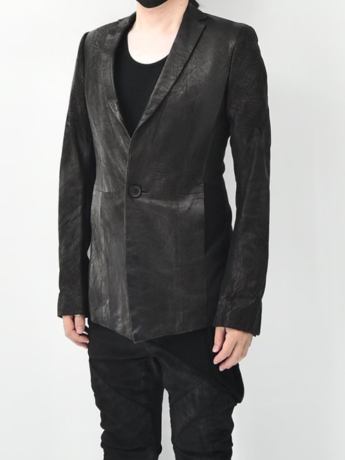 JULIUS[ユリウス] LEATHER COMBINATION TAILORED JACKET レザー