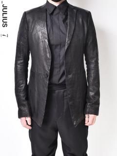 _JULIUS LEATHER COMBINATION TAILORED JACKET