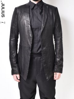 JULIUS LEATHER COMBINATION TAILORED JACKET