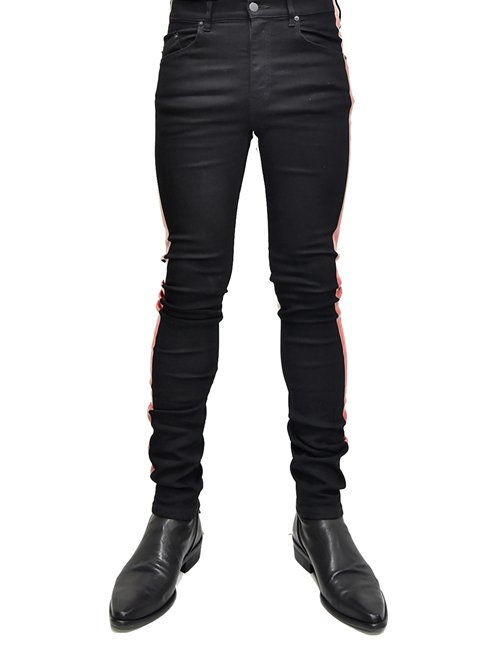 GalaabenD[ガラアーベント] Rubber Side Stripe Skinny BLACK×BLACK