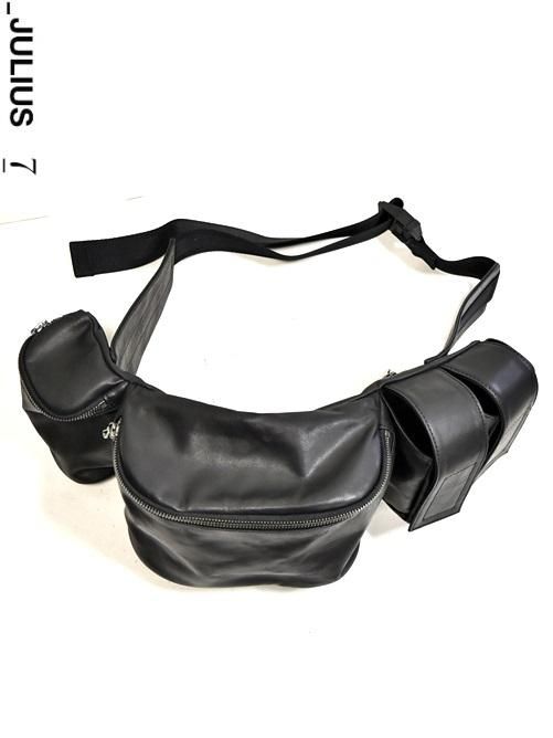 JULIUS・ユリウス/COW SKIN BAG3/BLACK-