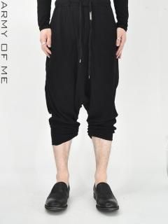 ARMY OF ME STRUCTURED COTTON ADJUSTABLE TROUSERS -BLACK-
