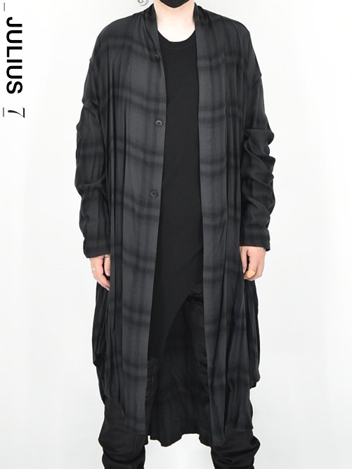 JULIUS[ユリウス] Flannel Gown Shirt -CH x BK- フランネルガウンシャツ 707SHM3 / GORDINI 大阪