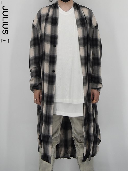 JULIUS[ユリウス] Flannel Gown Shirt -BE x BK- フランネルガウンシャツ 707SHM3 / GORDINI 大阪