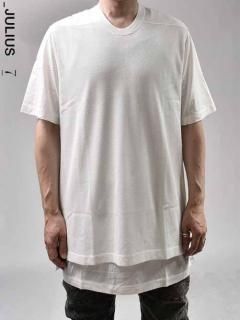JULIUS FRONT MESH LAYER T-SHIRT -WHITE-
