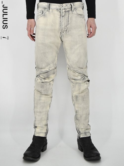 JULIUS[ユリウス] / GORDINI Tucked Knee Skinny Denim -SMOKE- タックドニースキニーデニム /  GORDINI 大阪 JULIUS 通販