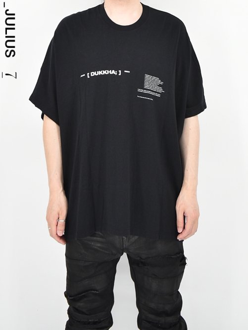 JULIUS[ユリウス] Dolman Sleeve Print T-Shirt -BLACK- ドルマンスリーブプリントTシャツ 717CPM3 /  GORDINI 大阪