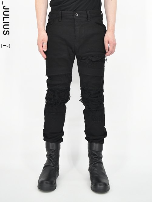 JULIUS[ユリウス] CRASH DENIM PANTS クラッシュデニムパンツ 737PAM26-BK / GORDINI