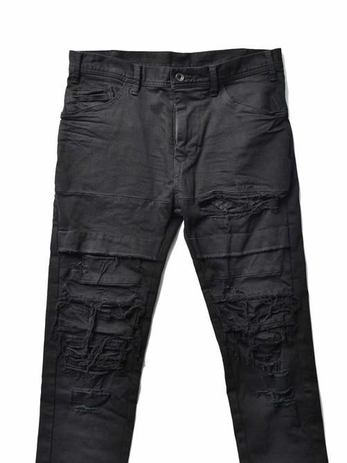 ユリウス ‘09FW / クラックナローベンディングパンツ / 黒 ユリウス JULIUS Cotton Nylon Twill Multi Pocket Wide Cargo