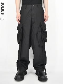 ユリウス JULIUS Rayon Ramie Cloth Wide Gasmask Cargo Pants
