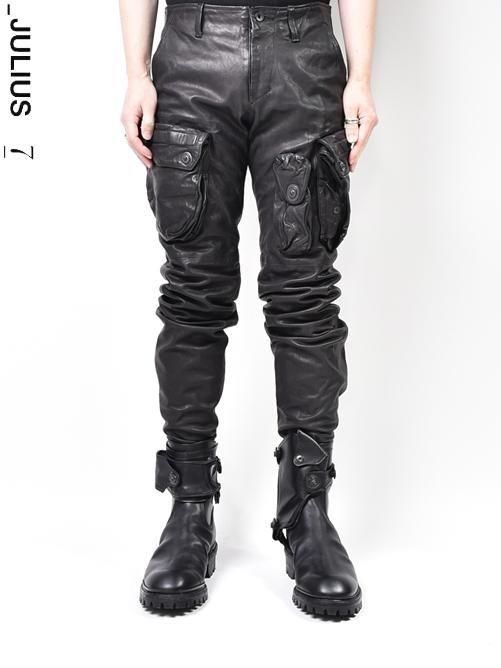 JULIUS[ユリウス] / LEATHER GAS MASK CARGO PANTS レザーガスマスク