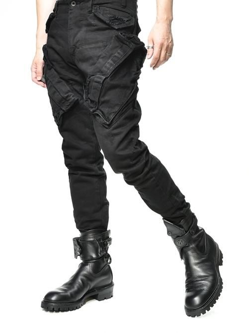 JULIUS[ユリウス] / GORDINI _JULIUS 767PAM8-BK DAMAGED CARGO DENIM