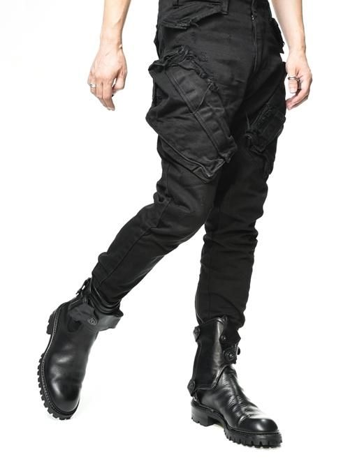 JULIUS[ユリウス] / GORDINI _JULIUS 767PAM8-BK DAMAGED CARGO DENIM