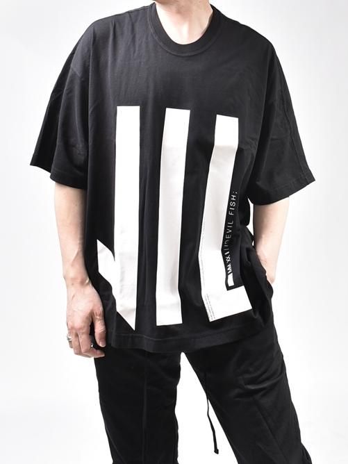 NILøS[ニルズ] 家紋 PRINT T-SHIRT -BK×WH- 780CPM3 / GORDINI