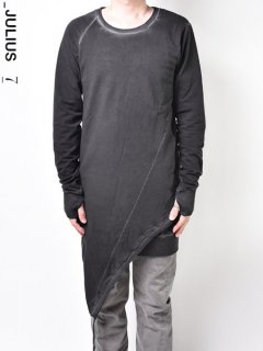 ARMY OF ME Double Layered Asymmetric Sweatshirt -Cold Dyed Anthracite-