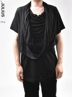 JULIUS HOOP NECK CUT&SEWN -BLACK-