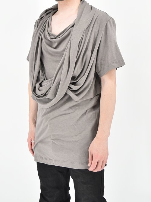 JULIUS[ユリウス] / _JULIUS 819CUM5 HOOP NECK CUT&SEWN -GRAY-フープ