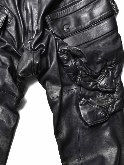 JULIUS[ユリウス] / GORDINI / LEATHER GAS MASK CARGO PANTS