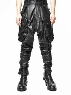 JULIUS Leather Gasmask Cargo Pants