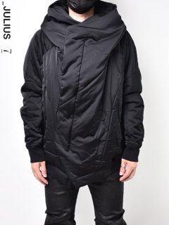 JULIUS PADDED HOODED BLOUSON -BLACK-