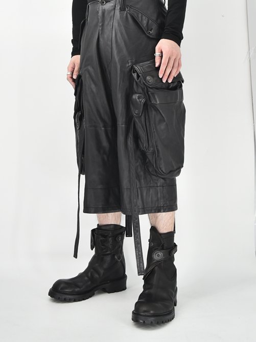 JULIUS[ユリウス] / GORDINI / 859PAM7 LEATHER GAS MASK SHORT PANTS レザーガスマスクショート パンツ / GORDINI 大阪 JULIUS 通販