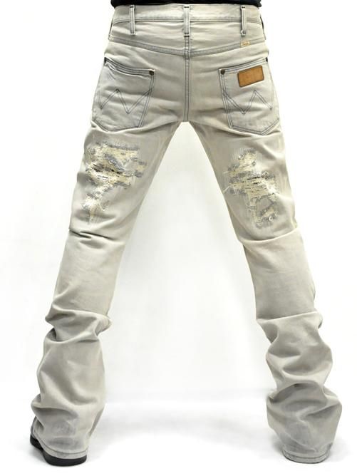 AKM エーケーエム パッチワーク 5Pクラッシュデニム ホワイトデニム