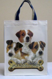 ジャックラッセルテリア柄　お散歩バッグ（小）縦型 - 100犬種以上のプリント 「トラストワンポイント」