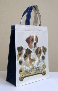 ジャックラッセルテリア柄　お散歩バッグ（小）縦型 - 100犬種以上のプリント 「トラストワンポイント」