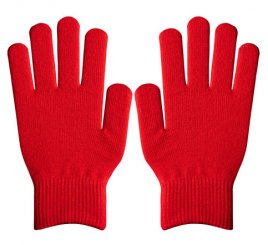 ダブルリブ手袋（男女兼用サイズ） 赤