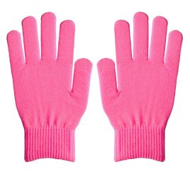 ダブルリブ手袋（男女兼用サイズ） ピンク