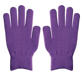ダブルリブ手袋（男女兼用サイズ） 紫