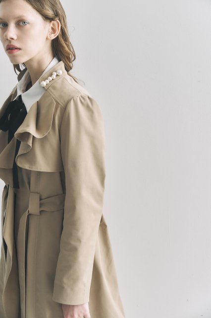 FRILL TRENCH COAT - hue