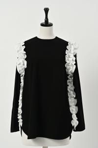 SIDE FRILL LONG SLEEVE BLOUSE 