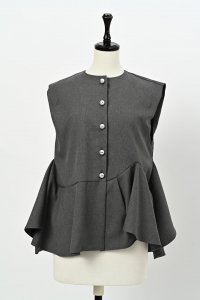 PRE ORDERPEPLUM TWILL GILET