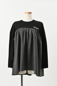 PinstripeCutsew Panel Tunic
