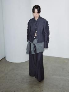 Pearl Button Wide-Leg Denim