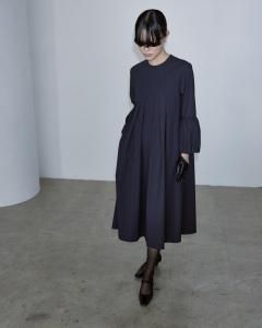 Baloon Sleeve Pinstripe Dress