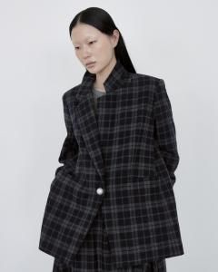 Bow-Back Pearl Jacket(check)