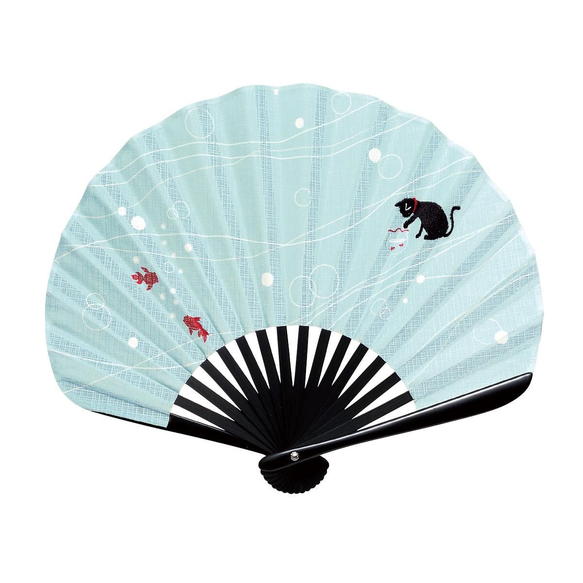 涼あそび［ブルー］【婦人扇子】 - 京扇子の老舗｜ギフト 扇子の山二
