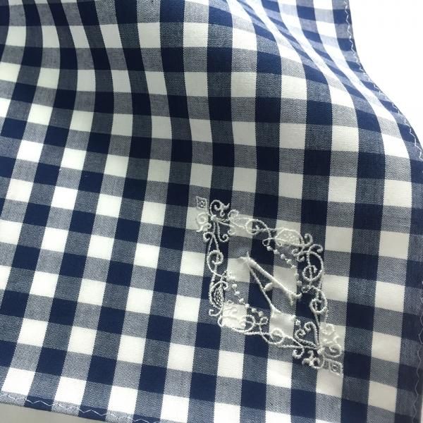イニシャル刺繍ギンガムチェックのハンカチ（NAVY） - YLINUM Online Shop