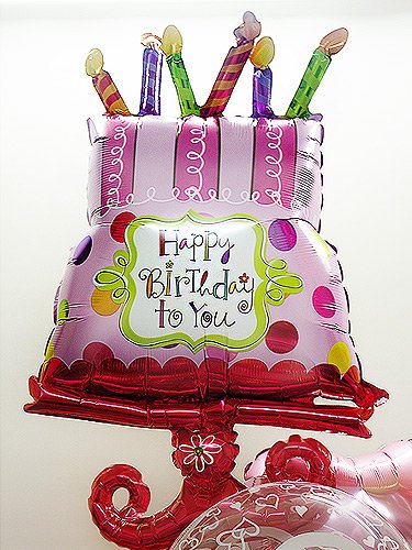 バルーンギフトで誕生日プレゼントにサプライズ バースデーケーキ のバルーンとカラフル風船 バルーン電報を全国出荷 バルーンギフトなら名古屋のエアリーガーデン