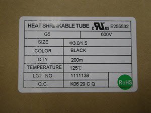 Ｇ－ＡＰＥＸ 難燃熱収縮チューブ G5-3.0 黒 - コネクタ・ケーブル 