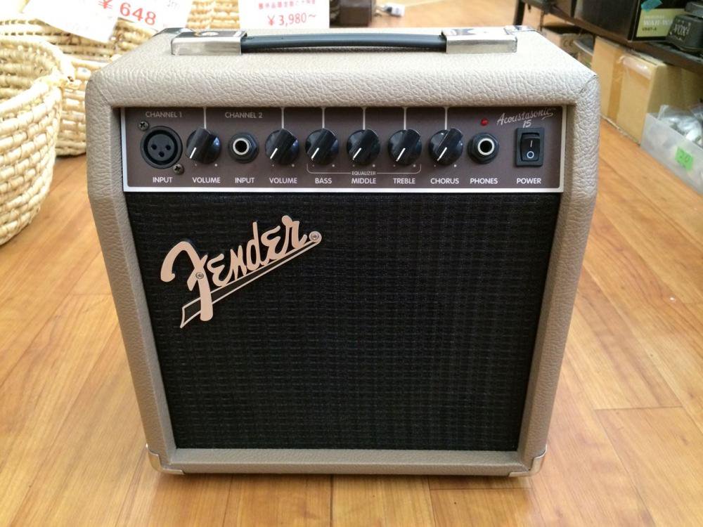 中古品 Fender Acoustasonic 15 エレアコ/マイクアンプ - 奈良市の