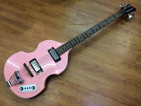 中古品 Barclay Violin Bass Type Pink(Refinish) - Sunshine Guitar